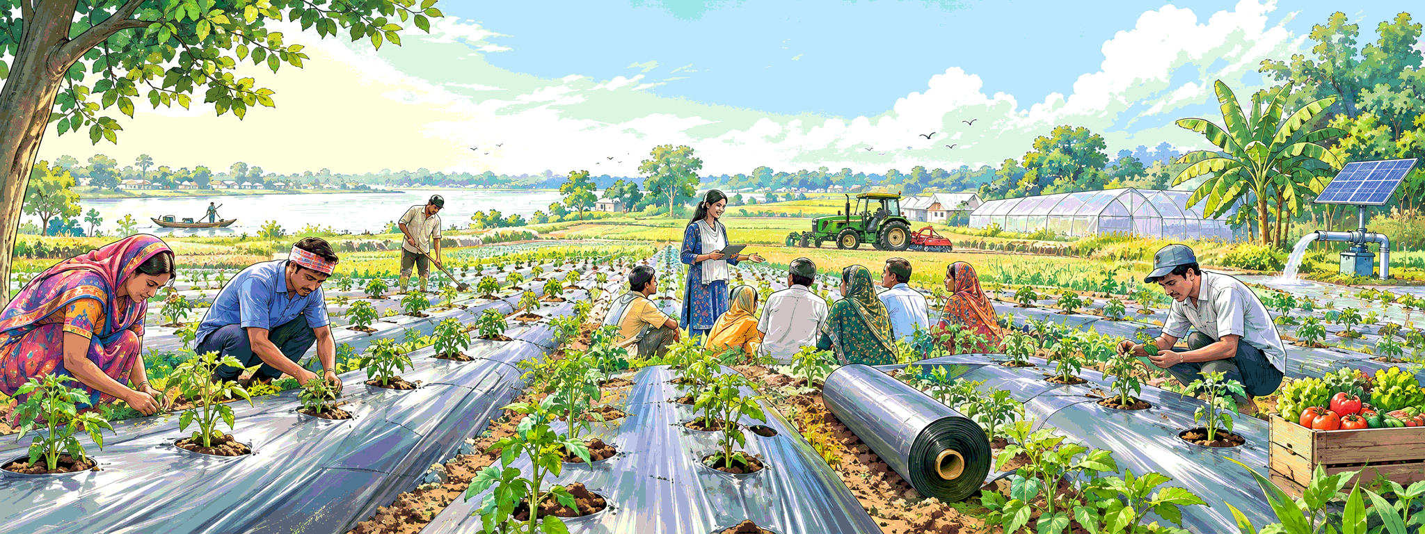 Agricultural plastic mulching film and solar irrigation in rural Bangladesh